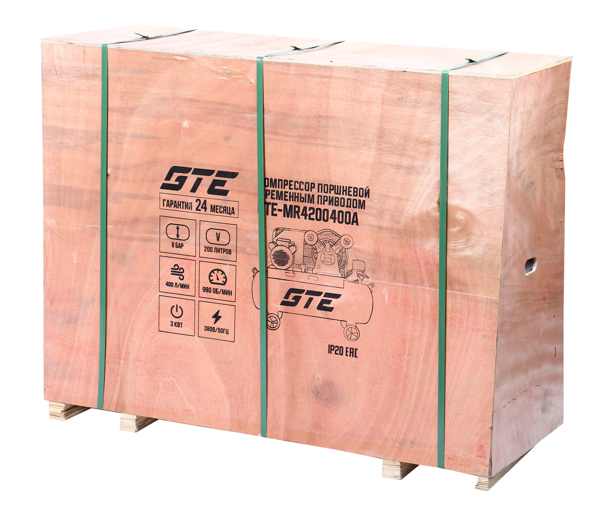 GTE-MR4200400A Компрессор поршневой с ременным приводом 380В